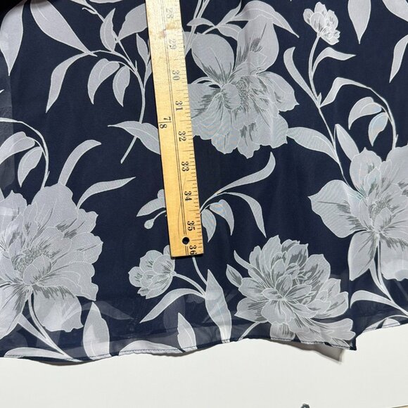 S.L. Fashions Women's Sleeveless Print Asymmetric Chiffon Overlay Dress Size 10 - Picture 4 of 6